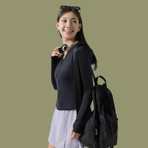 修身款防晒衣女夏季户外防紫外线冰丝透气瑜伽外套上衣运动防晒服 商品图2