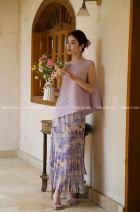 【门店同款】ENJOY夏季风褶衣花艺流苏半裙 162264914