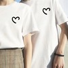 工厂直促价【100%棉】情侣（爱心-侧标）柯式印花短袖T恤-喜出 商品缩略图0