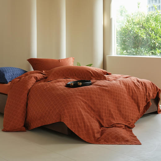 天丝棉大提花四件套-赫伊娜（橘） 商品图2