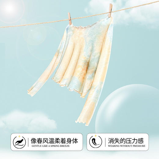 瑜伽服女夏季新款长袖扎染上衣健身网纱宽松薄款一字肩t恤罩衫女 商品图1