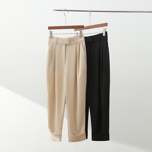 洛诗琳41627垂感直筒七分裤2025夏季小个子高腰通勤西装裤0059 商品图4