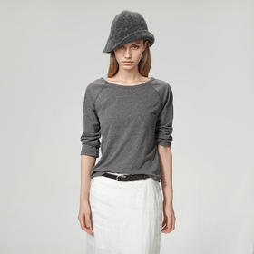 ROMI STUDIO“法式优雅”卷边弹力肤感休闲圆领中袖T恤 RW24AS41334