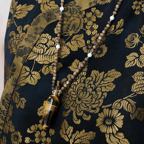 MELI&MOLI |黄虎眼绅士观音香水瓶沉香珠象牙环扣套链—五行之土