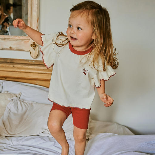 【云优选】lelejove北欧风儿童短裤25夏新款骑行裤宝宝纯棉短袖T恤吊带背心 商品图2