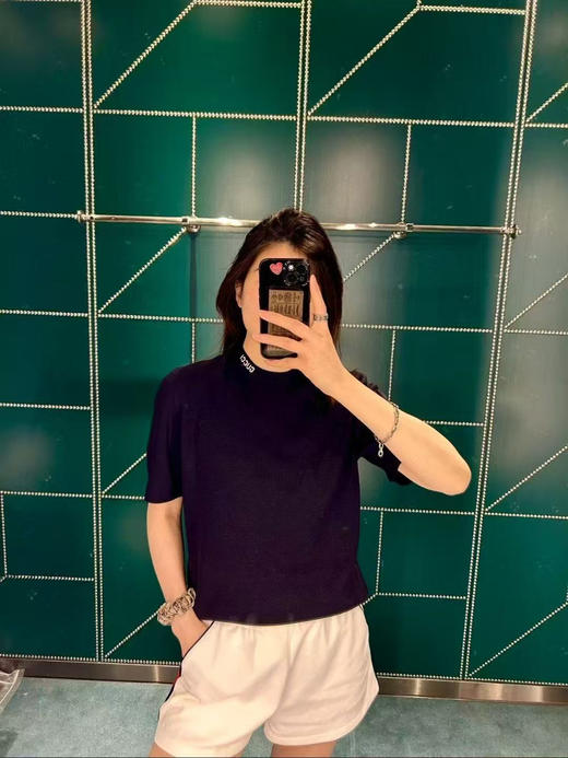 GUCC*嵌花针织短袖   蓝色。红色。 自己备注号码颜色。 商品图2