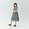 棵初2025夏季新款亲子中大女童格子连衣裙纯棉A字裙无袖背心裙 商品缩略图1