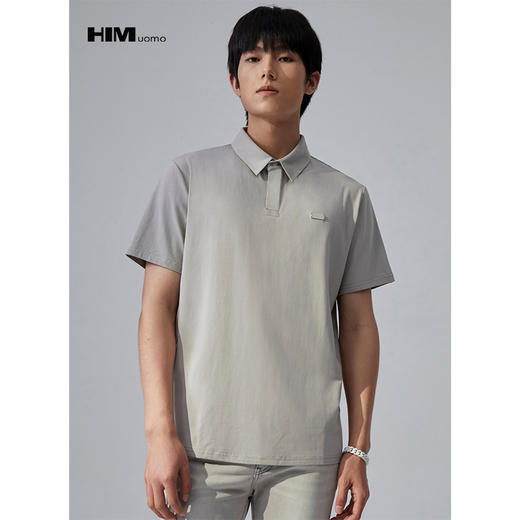 HIM漢崇 潮流时尚翻领T恤简约基础款纯色百搭商务POLO衫 2026夏季 商品图0