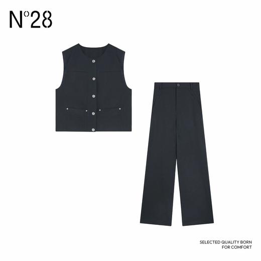 【破价】‘百万套装’2025夏季新款百搭无袖马甲上衣长裤直筒裤子套装885242Z536 商品图3