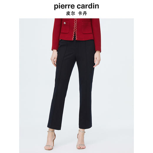 皮尔卡丹女装春季新款干练利落百搭直筒裤P4103T4022B0 商品图4