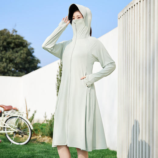 长款修身防晒衣女夏季户外防紫外线透气薄款冰丝风衣防晒服全身 商品图3