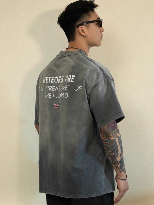 GYOZA PASTA/GP25SS-C010/喷马骝重磅复古做旧渐变水洗短袖T恤 商品图1