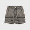 lost in echo2025春夏新款时髦灰色工装口袋低腰迷你牛仔超短裤女 商品缩略图4