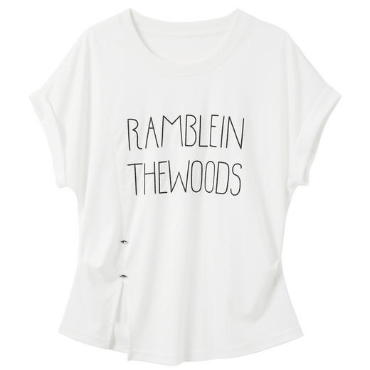 三彩2025夏季新款纯棉字母刺绣T恤开叉设计感圆领套头衫休闲S 商品图4