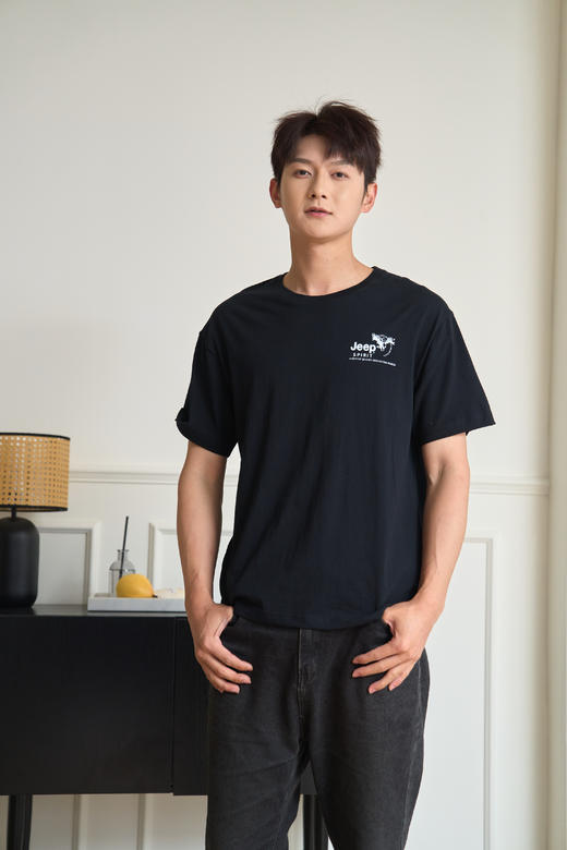 【3件79.9 彰显个性印花】JEEPSPIRIT吉普240g纯棉情侣圆领T恤（11款可选，加购3件自动满减） 商品图4