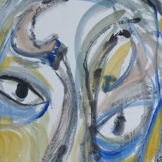 许固令《脸谱之二十五》国画原作53CM*53CM 手绘宣纸脸谱系列斗方作品【GH0504】 商品图4