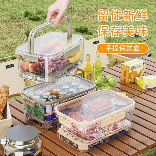 手提便携保鲜盒 出户外春游便当 盒学生水果密封盒食品级冰箱携带 商品图1