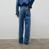 lost in echo2025春夏新款经典解构宽松显瘦茧型条纹阔腿牛仔裤女 商品缩略图4