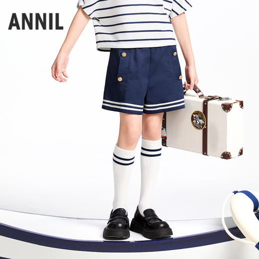 【实体店同款】女童全腰梭织短裤夏季新款安奈儿童装AG526687 商品图1