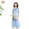 佐尔美夏季新款新中式时尚气质桑蚕丝短袖连衣裙女M42LS40 商品缩略图1