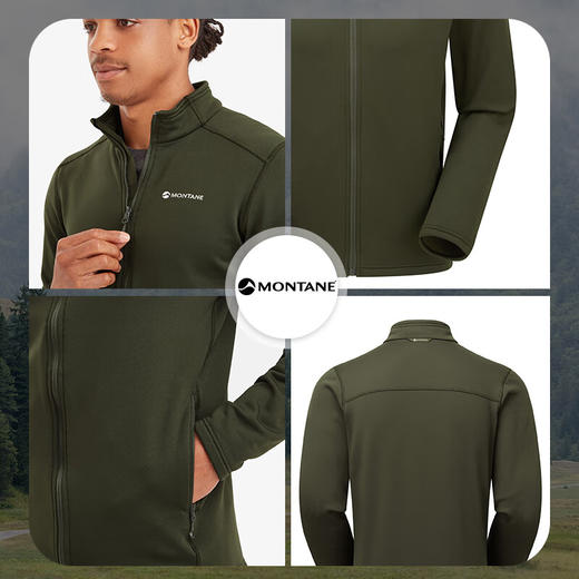 MONTANE 盟泰恩FURY抓绒衣男 轻便透气高弹外套 户外徒步舒适夹克四面弹 商品图2