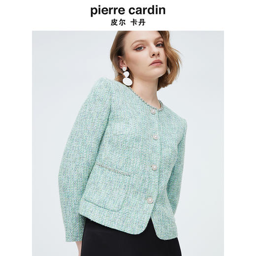 皮尔卡丹女装新款清新淑女小香风外套上衣P4112U4020G3 商品图4