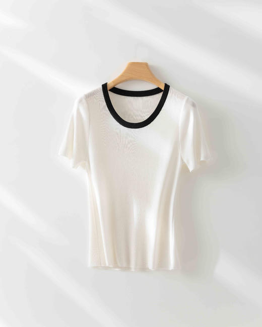 【下架】臣禾	【养肤撞色T恤】圆领短袖休闲上衣	JZ252050275 商品图7