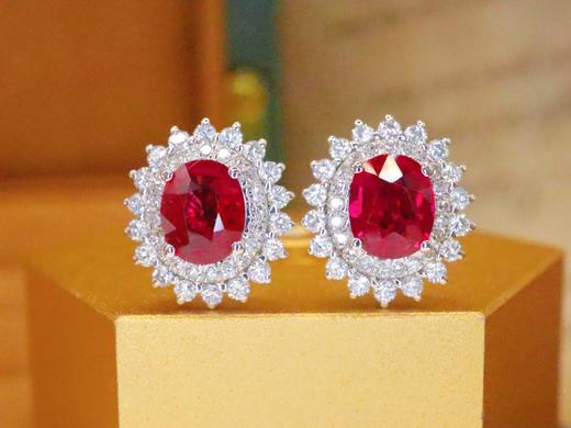 1.03ct刻面红宝石耳钉 商品图0