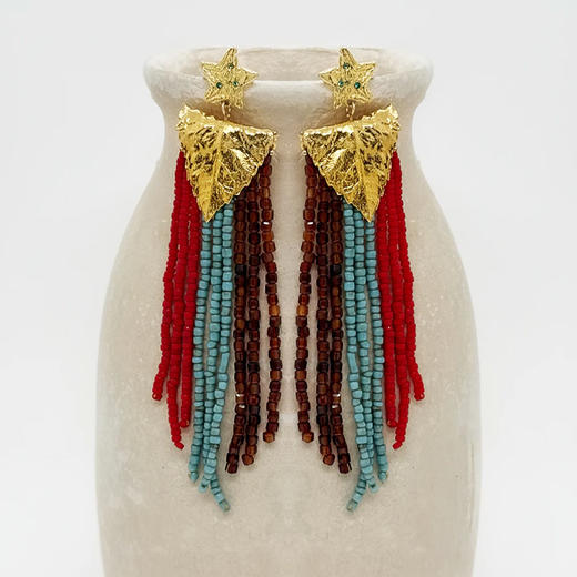 订购8周到｜Elise Tsikis-Odessa-彩色 流苏 吊坠 耳环［法国设计师］ 商品图0