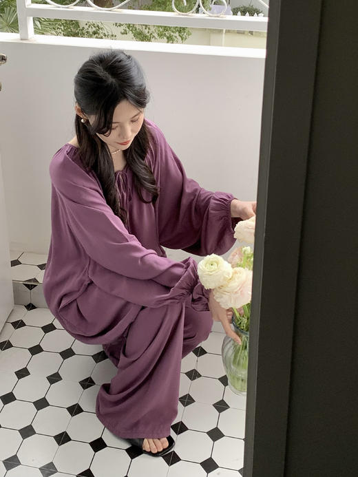 氛围感棉绸亲肤居家睡衣 商品图2