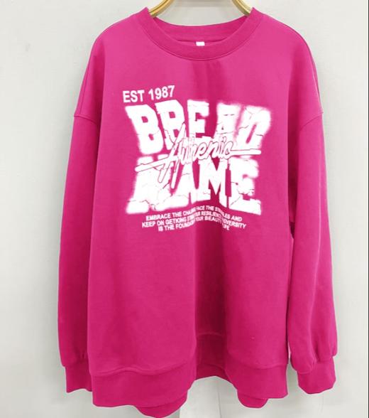 MZ圆领大字母图案长袖卫（黑红）春季251030230321 商品图7