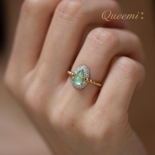 「福喜闪耀」18K黄翡翠戒指 商品图0