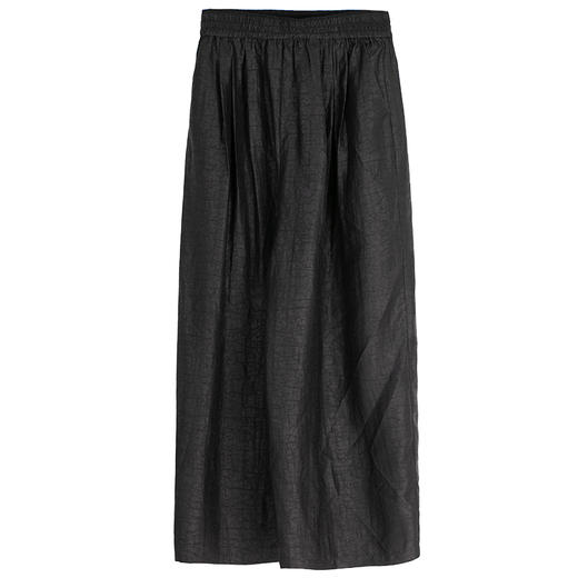 牧衣游原创龟裂纹香云纱阔腿裤轻薄显瘦黑色宽松百搭长裤 浮云卷 商品图4