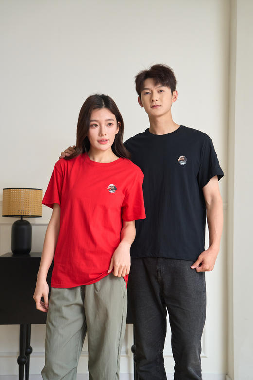 【3件79.9 彰显个性印花】JEEPSPIRIT吉普240g纯棉情侣圆领T恤（11款可选，加购3件自动满减） 商品图1