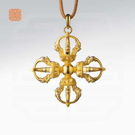 玺匠金铺《足金古法十字金刚杵》足金9999黄金吊坠 吉祥饰品挂件 商品图4