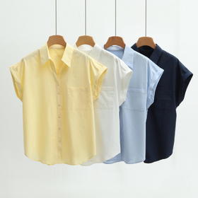 AILISCOCO小飞袖衬衫 | 法式剪刀领 连肩小飞袖 复古俏皮落落大方 舒适透气