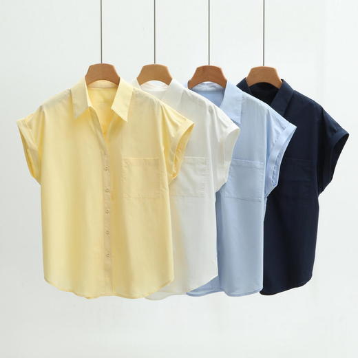 AILISCOCO小飞袖衬衫 | 法式剪刀领 连肩小飞袖 复古俏皮落落大方 舒适透气 商品图0