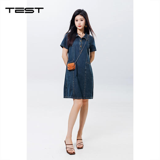 夏上新时尚气质优雅修身显瘦牛仔连衣裙4252039 商品图1