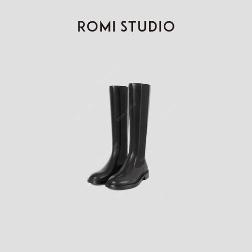 ROMI STUDIO长腿丽器高定意大利胎小牛配羊皮高筒骑士靴 B2239 商品图0