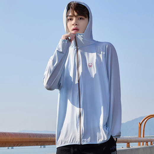 防晒衣男款UPF50+防紫外线冰丝连帽宽松防晒服中长款透气皮肤衣 商品图2