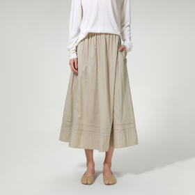 ROMI STUDIO“法式优雅”100%长绒棉砂洗轻薄加软A字半裙 24S3Q1017