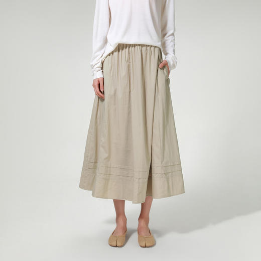 ROMI STUDIO“法式优雅”100%长绒棉砂洗轻薄加软A字半裙 24S3Q1017 商品图0