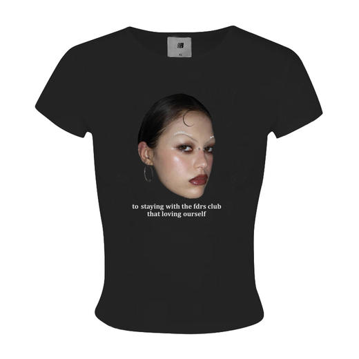 FDR官方店 人像印花美式辣妹短袖T恤女夏季修身显瘦上衣 商品图4