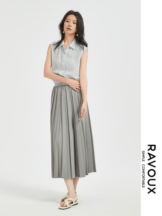 272039922极简无袖桑蚕丝衬衫 商品图2