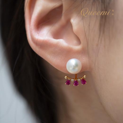 「琼楼玉宇」18K黄红宝石珍珠耳饰 商品图0
