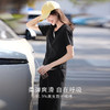 【专属特价】熙世界黑色休闲套装女2025夏新款设计感短袖T恤运动直筒裤两件套 商品缩略图1