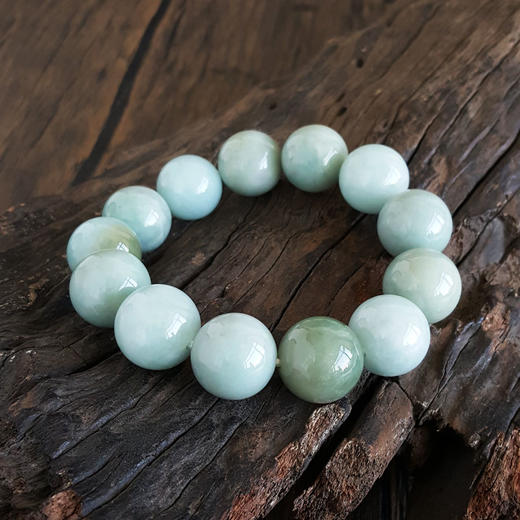 【天然正品】天然细腻无裂纹约18.0MM糯种翡翠圆珠手串男士现售价:1180!特价050425AH19 商品图5