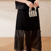 EITIE爱特爱时尚优雅高腰珠片花朵装饰宽松A字半身裙2025夏季新款B2506616 商品缩略图3