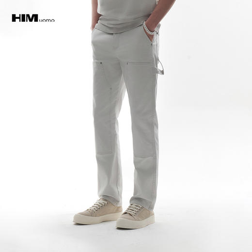 HIM漢崇  宽松伐木工装做旧水洗牛仔裤高街vibe休闲长裤 2026春季 商品图0