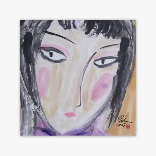 许固令《脸谱之十七》国画原作53CM*53CM 手绘宣纸脸谱系列斗方作品【GH0496】 商品图0